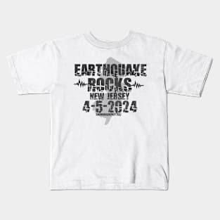 Earthquake Rocks New Jersey 2024 Black Kids T-Shirt